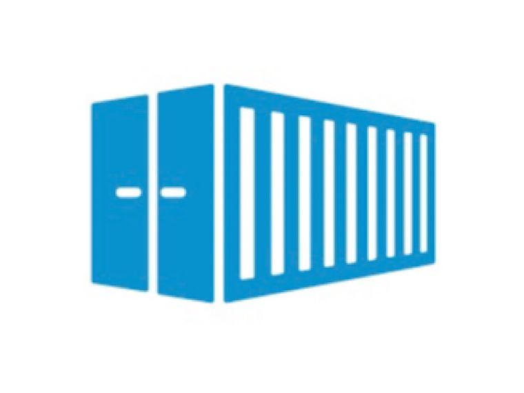 Ocean containers stacked for shipping from the USA to Ukraine
